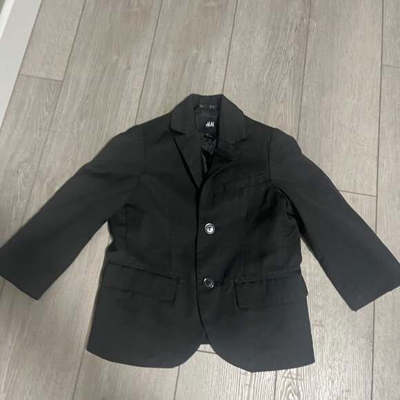 4/$10 H&M Black Pinstripe Boys Blazer Size 2-3 Size 2-3 Years - Picture 2 of 5